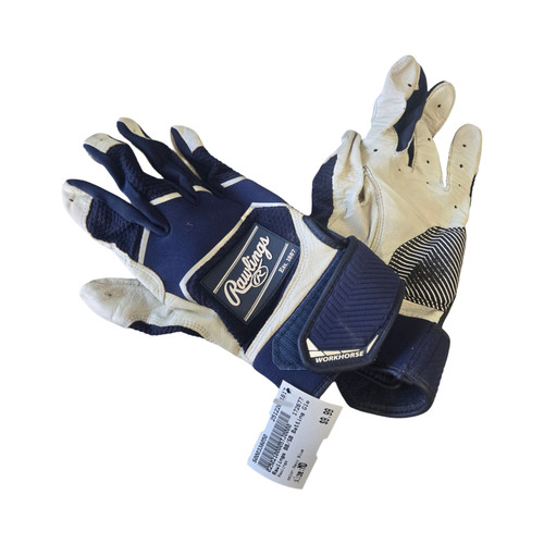 Vist Large View of Product Image Which is Used Rawlings BB/SB Batting Gloves Navy Blue MD