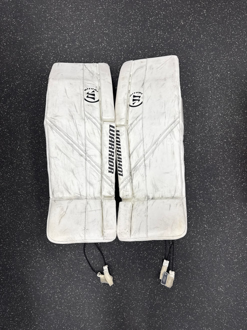 Vist Large View of Product Image Which is Used Warrior RITUAL G5 SR+ Goalie Leg Pads Senior White 36+1.5”