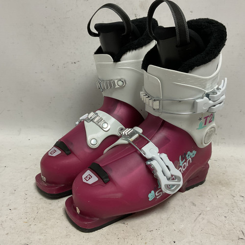 Vist Large View of Product Image Which is Used Salomon T2 Girls DH Ski Boot Pink 215 MP - J03