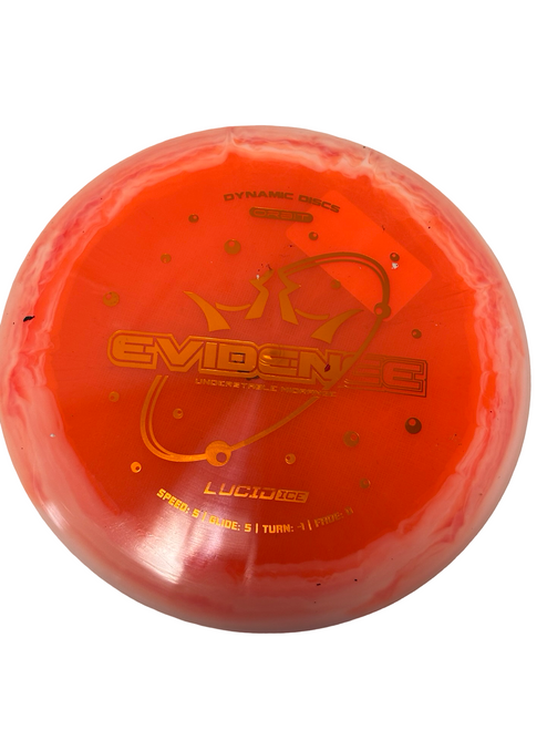 Vist Large View of Product Image Which is New Dynamic Discs EVIDENCE LUCID ICE Disc Golf Mid Range Orange 174g