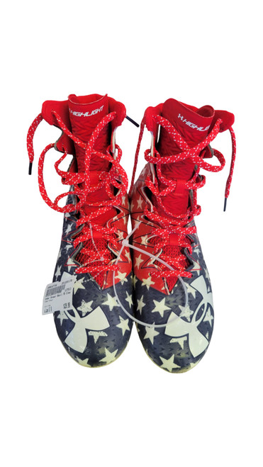 Vist Large View of Product Image Which is Used Under Armour Adult FB Cleats Red Senior 9