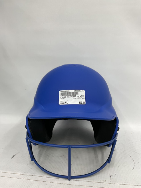 Vist Large View of Product Image Which is Used RIP-IT HELMET BLUE Batting Helmet w/Mask Royal Blue M/L
