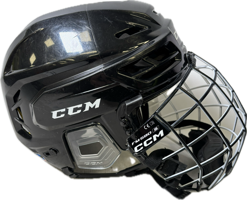 Vist Large View of Product Image Which is Used CCM TACKS 310 Helmet Cage Combo Black MD