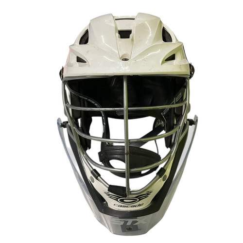 Vist Large View of Product Image Which is Used Cascade S W/ THROATGUARD Lacrosse Helmet White One Size