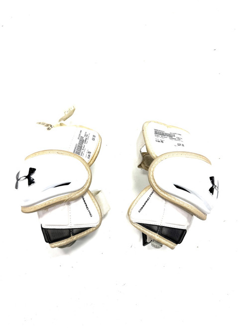 Vist Large View of Product Image Which is Used Under Armour COMMAND PRO Lacrosse Arm Pads/Guards White MD