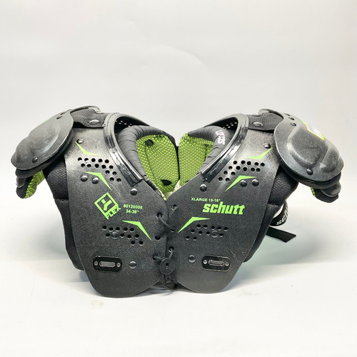 Vist Large View of Product Image Which is Used Schutt Y FLEX FB Shoulder Pads Black XL
