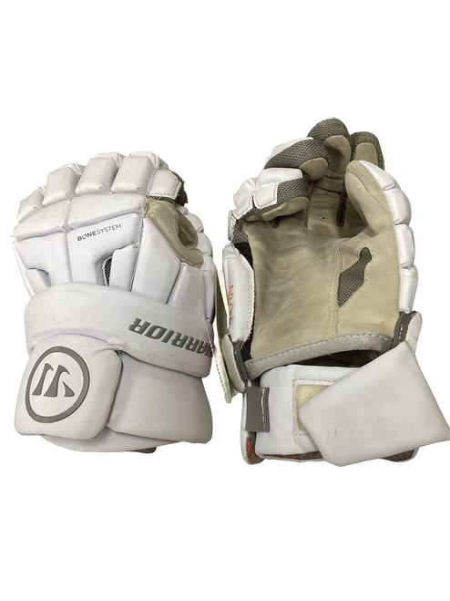 Vist Large View of Product Image Which is Used Warrior BURN Lacrosse Gloves Mens White LG