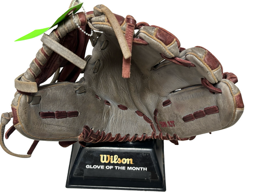 Vist Large View of Product Image Which is Used SOTO SS90 Leather Baseball Glove RH Throw Grey & Maroon 11 3/4"