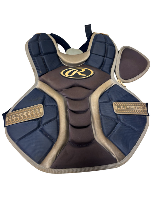 Vist Large View of Product Image Which is Used Rawlings RENAGADE Youth Baseball Catchers Chest Protector Navy Blue