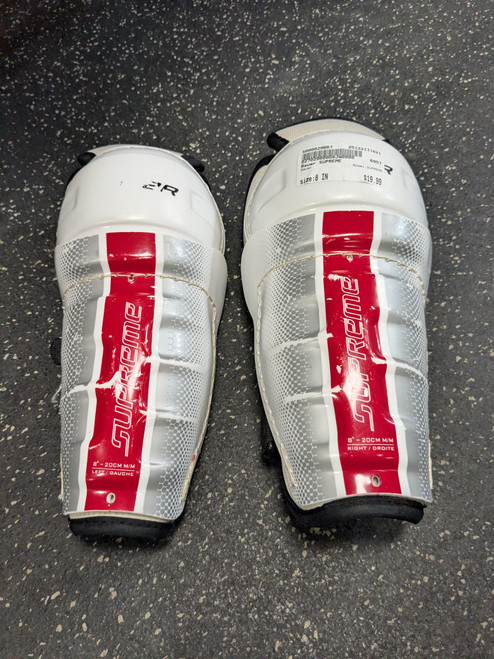 Vist Large View of Product Image Which is Used Bauer SUPREME Youth Shin Guards None 8"