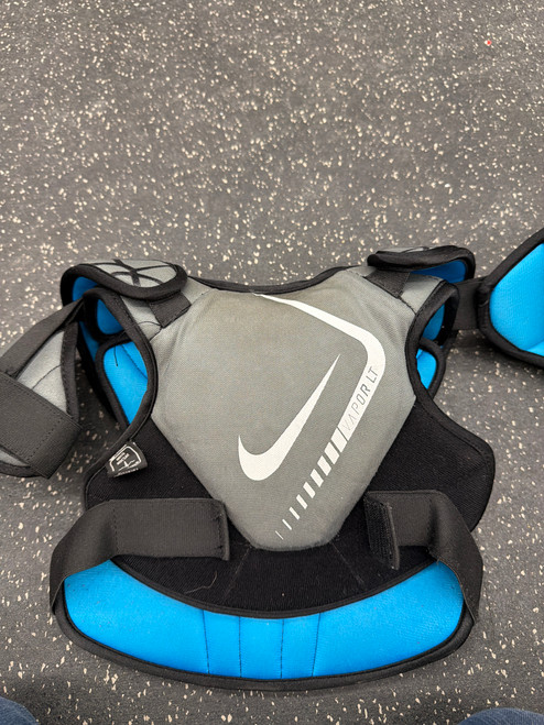 Vist Large View of Product Image Which is Used Nike VAPOR LT YOUTH Lacrosse Shoulder Pads Grey SM