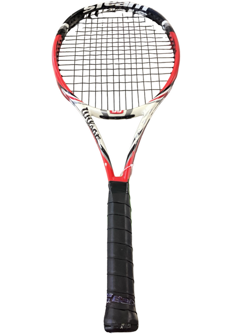 Vist Large View of Product Image Which is Used Wilson STREAM 99 Adult Tennis Racquet Red 4 1/4"