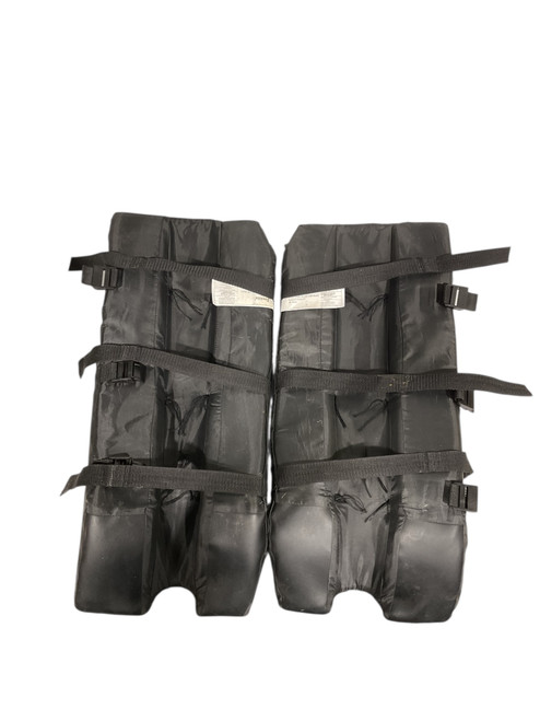 Vist Large View of Product Image Which is Used Franklin NHL Goalie Leg Pads Youth Black 23"