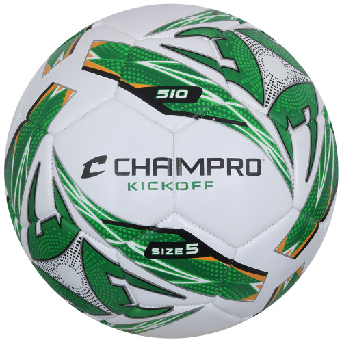 Vist Large View of Product Image Which is New KICKOFF SZ 4 WHT/GRN SOCCER BALL