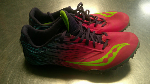 Vist Large View of Product Image Which is Used Saucony Track & Field Cleats Adult Pink Senior 7