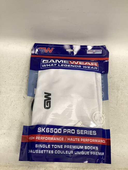 Vist Large View of Product Image Which is Used Gamewear Hockey Sock White 30"