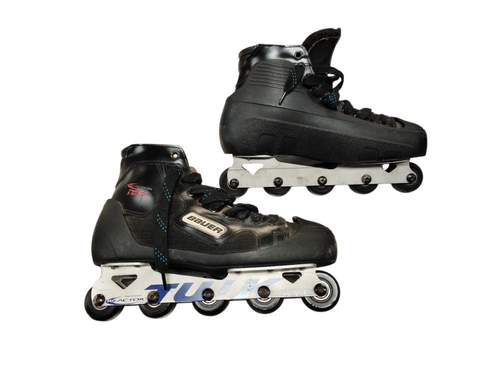 Vist Large View of Product Image Which is Used Bauer REACTOR 1000 Roller Hockey Skates Black Senior 8