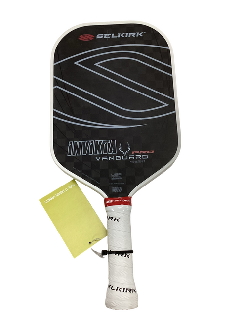 Vist Large View of Product Image Which is Used Selkirk INVIKTA VANGUARD PRO MIDWEIGHT Pickleball Racquet Black
