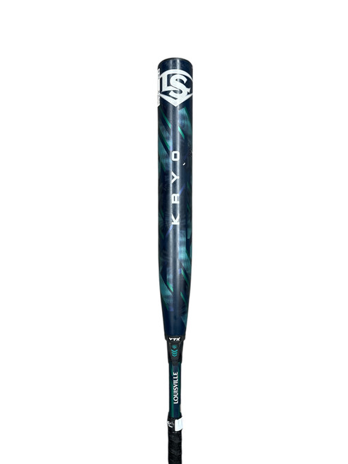 Vist Large View of Product Image Which is Used 2025 Louisville Slugger Kryo FPKRD10-25 33/23 -10 Fastpitch Bat - Navy Blue and Teal