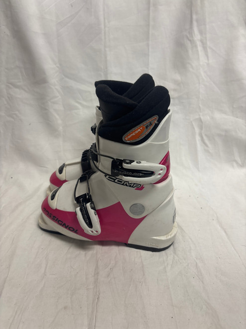 Vist Large View of Product Image Which is Used Rossignol COMP J Girls DH Ski Boot White 185 MP - Y12