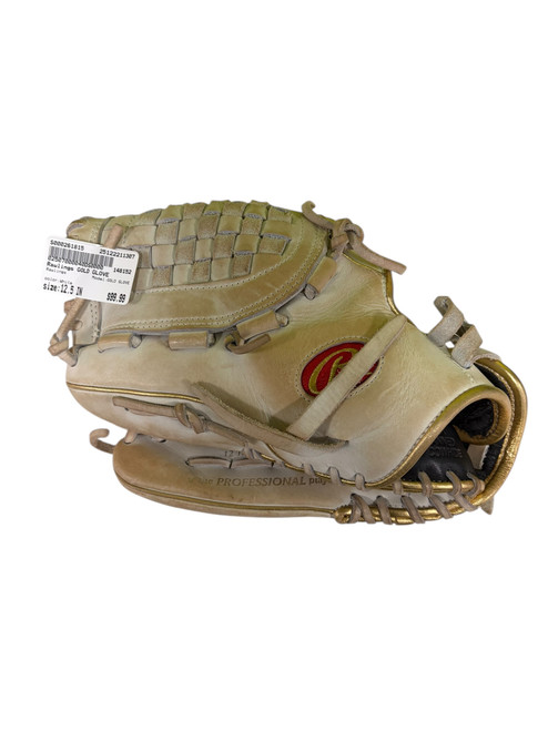 Vist Large View of Product Image Which is Used Rawlings GOLD GLOVE BB/SB Glove LH Throw White 12 1/2"