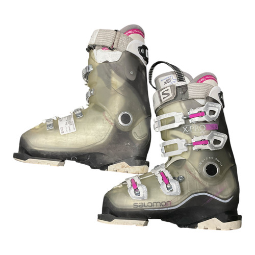 Vist Large View of Product Image Which is Used Salomon X-PRO R80W Womens DH Ski Boot White 240 MP - J06 - W07