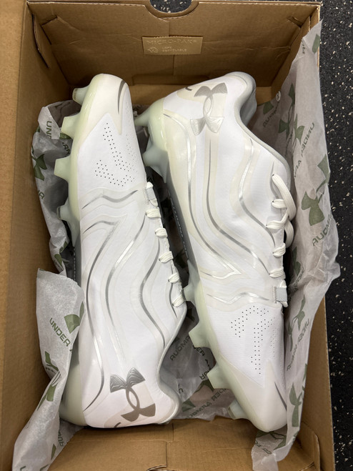 Vist Large View of Product Image Which is Used Under Armour LAX Cleats Mens Grey Senior 12