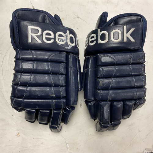 Vist Large View of Product Image Which is Used Reebok PRO Senior Gloves Navy Blue 14"