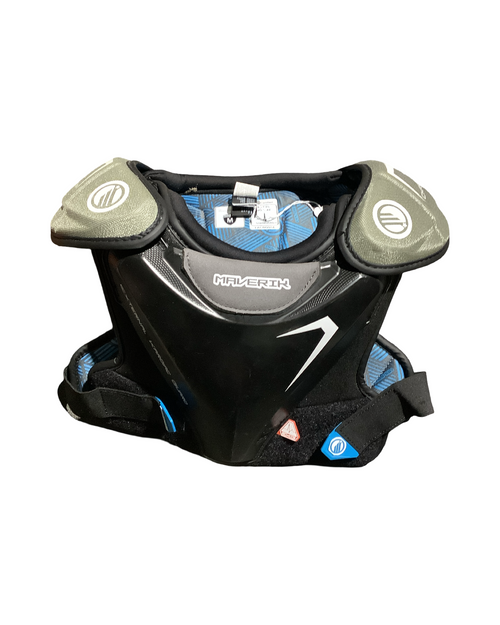 Vist Large View of Product Image Which is Used Maverik CHARGER Lacrosse Shoulder Pads Black MD