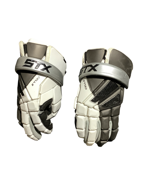 Vist Large View of Product Image Which is Used STX CELL IV Lacrosse Arm Pads/Guards White LG