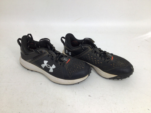 Vist Large View of Product Image Which is Used Under Armour YARD JR 5.5 TURF BB/SB SHOE BB/SB Cleats Black Junior 05.5