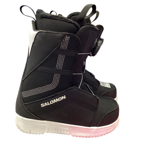 Vist Large View of Product Image Which is Used Salomon PROJECT BOA Boys Snowboard Boots Black Junior 02.5