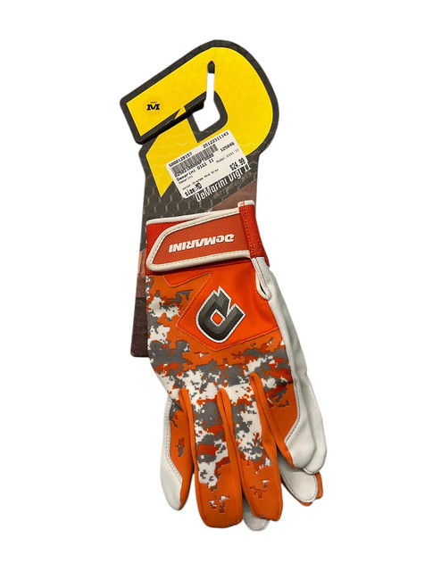 Vist Large View of Product Image Which is Used Demarini DIGI II BB/SB Batting Gloves Orange And Grey Youth