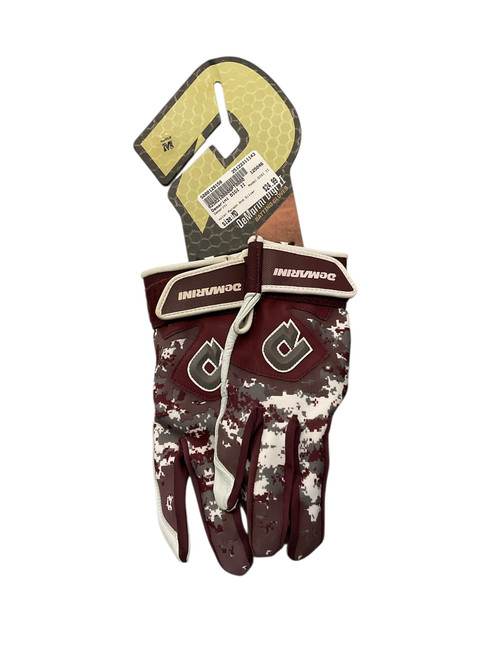 Vist Large View of Product Image Which is Used Demarini DIGI II BB/SB Batting Gloves Maroon And Silver Youth