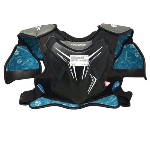 Vist Large View of Product Image Which is Used Maverik EKG Lacrosse Shoulder Pads Black LG