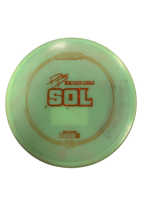 Vist Large View of Product Image Which is Used Discraft PAIGE PIERCE SOL Disc Golf Mid Range Green