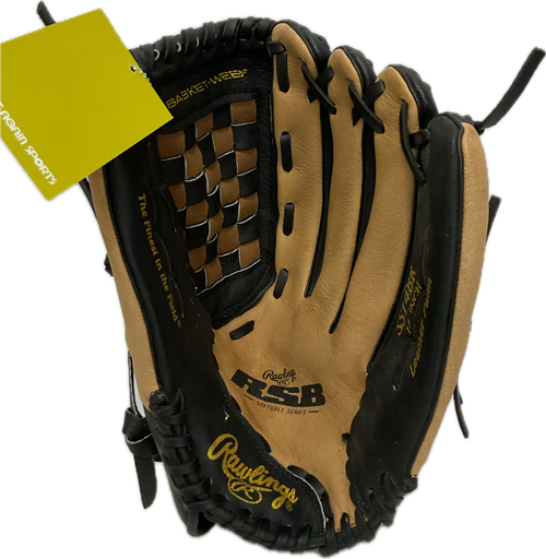 Vist Large View of Product Image Which is Used Rawlings RSB BB/SB Glove RH Throw Brown 14"