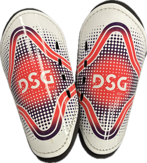 Vist Large View of Product Image Which is Used DSG OCALA Soccer Shin Guards Youth White MD