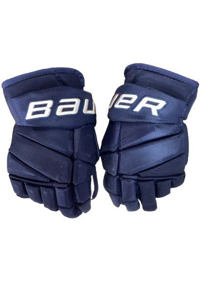 Vist Large View of Product Image Which is Used Bauer TEAM VAPOR PRO Senior Gloves Navy Blue 14"