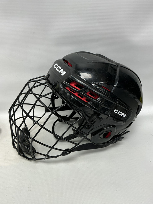 Vist Large View of Product Image Which is Used CCM TACKS 70 Helmet Cage Combo Black LG