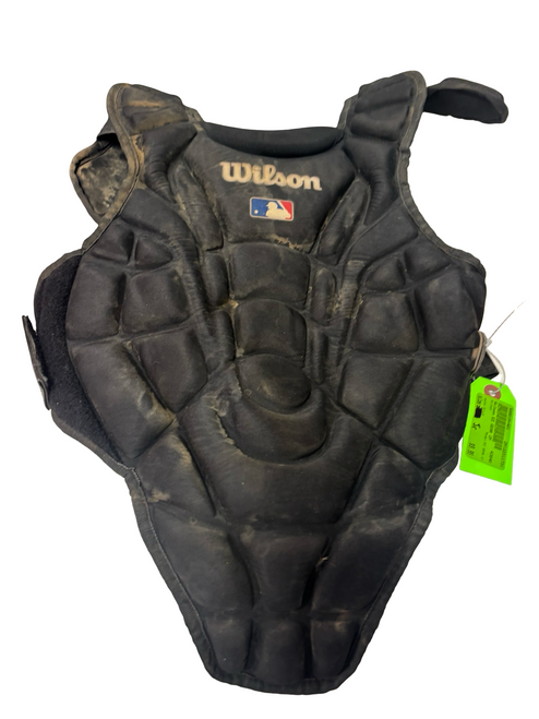 Vist Large View of Product Image Which is Used Wilson EZ GEAR Junior Baseball Catchers Chest Protector Black L/XL