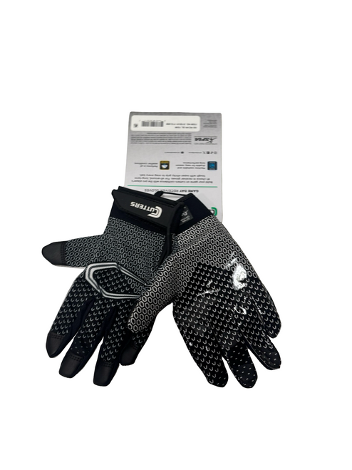 Vist Large View of Product Image Which is New Cutters GAME DAY S/M Youth Football Gloves Black