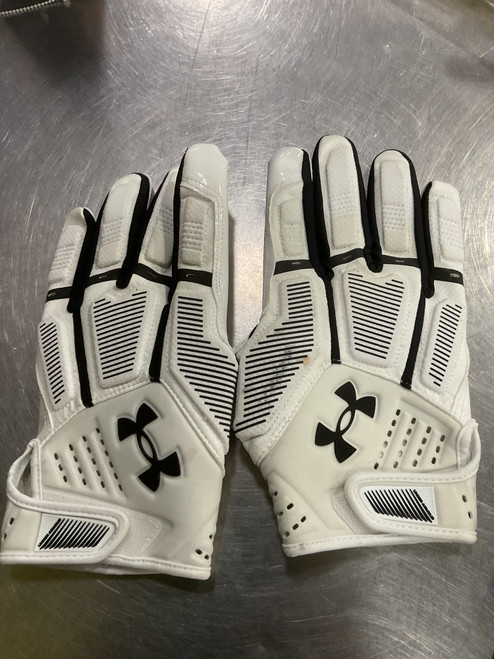 Vist Large View of Product Image Which is Used Under Armour FOOTBALL GLOVE FB Gloves White XL