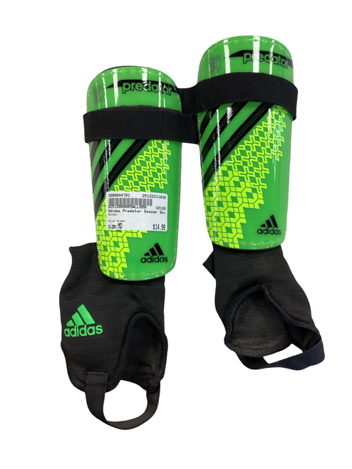 Vist Large View of Product Image Which is Used Adidas Soccer Shin Guards Junior Green MD