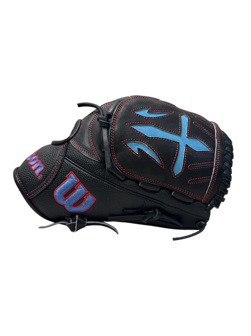 Vist Large View of Product Image Which is New Wilson A2000 B23 12” RH Throw Glove - Black/Red/Royal