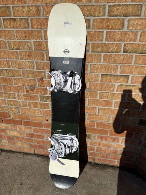 Vist Large View of Product Image Which is Used Ride MANIAC Mens Board/Bindings Black And White 160 cm