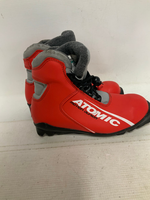 Vist Large View of Product Image Which is Used Atomic MOTION JUNIOR Boys SNS XC Ski Boots Red JR-02