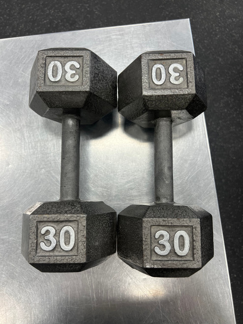 Vist Large View of Product Image Which is Used 30-LB Hex Dumbbell Pair