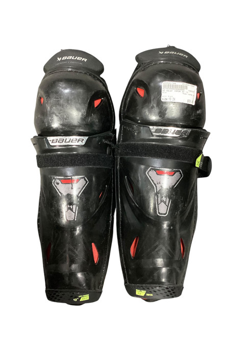 Vist Large View of Product Image Which is Used Bauer VAPOR 3X Intermediate Shin Guards Black 13"