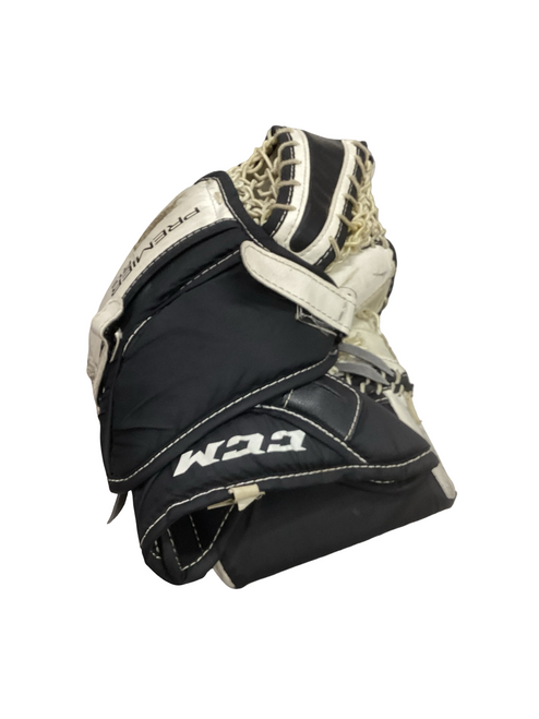 Vist Large View of Product Image Which is Used CCM PREMIER R1.S Youth Goalie Catcher White